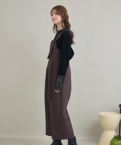 KATHARINE ROSS(キャサリンロス)の「【PILLINI/ピリーニ】ダブルクロスサロペット(サロペット/オーバーオール・レディース・ダークブラウン/ブラック・FREE)」の12枚目の写真