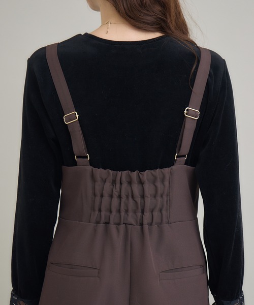 KATHARINE ROSS(キャサリンロス)の「【PILLINI/ピリーニ】ダブルクロスサロペット(サロペット/オーバーオール・レディース・ダークブラウン/ブラック・FREE)」の14枚目の写真