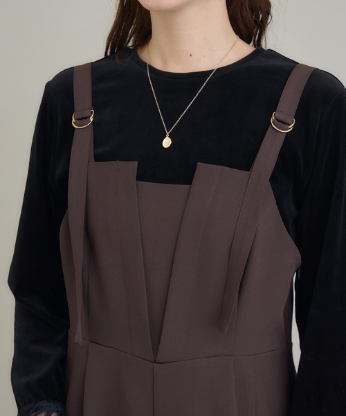 KATHARINE ROSS(キャサリンロス)の「【PILLINI/ピリーニ】ダブルクロスサロペット(サロペット/オーバーオール・レディース・ダークブラウン/ブラック・FREE)」の18枚目の写真