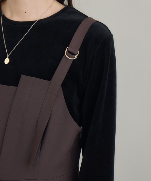 KATHARINE ROSS(キャサリンロス)の「【PILLINI/ピリーニ】ダブルクロスサロペット(サロペット/オーバーオール・レディース・ダークブラウン/ブラック・FREE)」の19枚目の写真