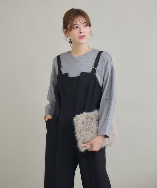 KATHARINE ROSS(キャサリンロス)の「【PILLINI/ピリーニ】ダブルクロスサロペット(サロペット/オーバーオール・レディース・ダークブラウン/ブラック・FREE)」の7枚目の写真