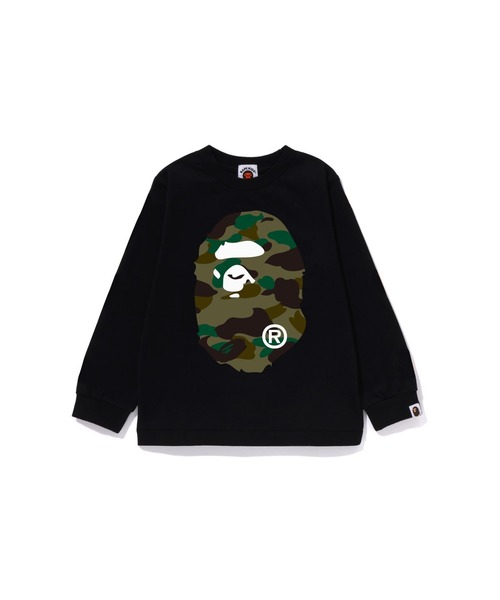 A BATHING APE(アベイシングエイプ)の「1ST CAMO BIG APE HEAD LS TEE(Tシャツ/カットソー・キッズ・ホワイト×グリーン/ブラック×イエロー/ブラック×グリーン/ホワイト×イエロー・90/110/140/130/100)」の3枚目の写真