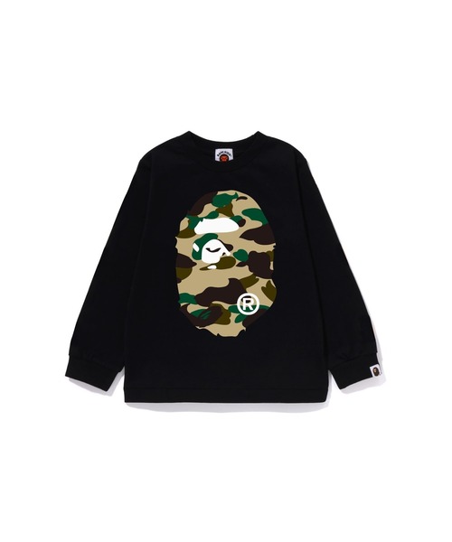 A BATHING APE(アベイシングエイプ)の「1ST CAMO BIG APE HEAD LS TEE(Tシャツ/カットソー・キッズ・ホワイト×グリーン/ブラック×イエロー/ブラック×グリーン/ホワイト×イエロー・90/110/140/130/100)」の4枚目の写真