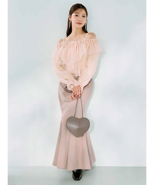 MERCURYDUO（マーキュリーデュオ）の「バックレースアップストレッチマーメイドスカート（スカート・レディース・アイボリー/チャコールグレー/ブラック/ピンク・X-SMALL/MEDIUM/SMALL）」の13枚目の写真