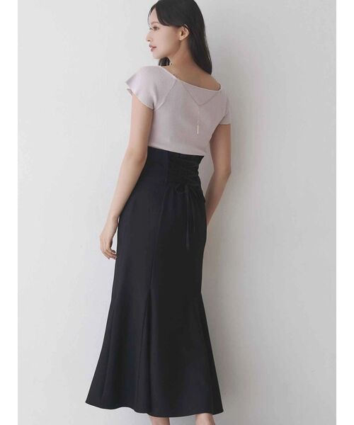 MERCURYDUO（マーキュリーデュオ）の「バックレースアップストレッチマーメイドスカート（スカート・レディース・アイボリー/チャコールグレー/ブラック/ピンク・X-SMALL/MEDIUM/SMALL）」の12枚目の写真