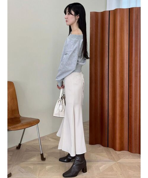 MERCURYDUO(マーキュリーデュオ)の「バックレースアップストレッチマーメイドスカート(スカート・レディース・アイボリー/チャコールグレー/ブラック/ピンク・X-SMALL/MEDIUM/SMALL)」の6枚目の写真