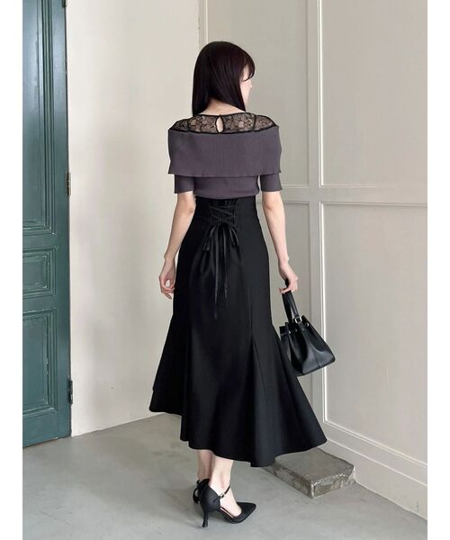 MERCURYDUO(マーキュリーデュオ)の「バックレースアップストレッチマーメイドスカート(スカート・レディース・アイボリー/チャコールグレー/ブラック/ピンク・X-SMALL/MEDIUM/SMALL)」の16枚目の写真