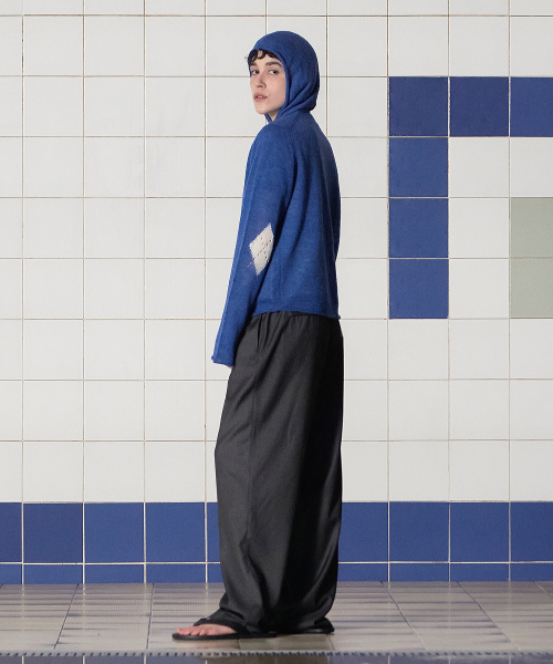 UNALLOYED（アナロイド）の「アーガイルエルボニットジップアップフード / ブルー（パーカー・メンズ・その他・MEDIUM/LARGE）」の6枚目の写真