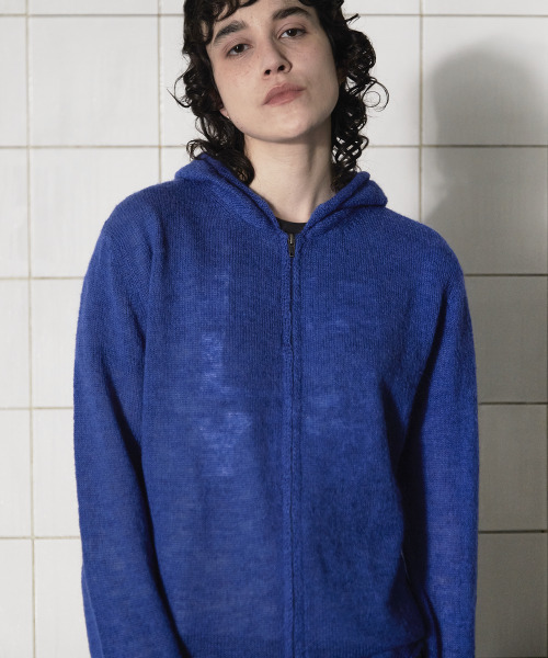 UNALLOYED（アナロイド）の「アーガイルエルボニットジップアップフード / ブルー（パーカー・メンズ・その他・MEDIUM/LARGE）」の9枚目の写真