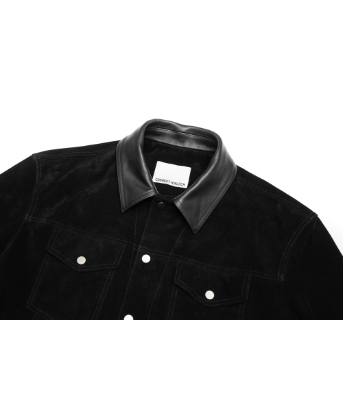 CONNECT KINLOCH（コネクトキンロック）の「[リアルレザー] 馬革ポイントスウェードトラッカージャケット [ブラック]（ライダースジャケット・メンズ・ブラック・SMALL/MEDIUM/LARGE）」の3枚目の写真