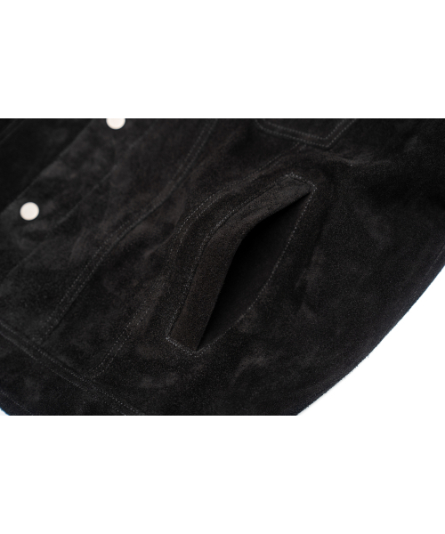 CONNECT KINLOCH（コネクトキンロック）の「[リアルレザー] 馬革ポイントスウェードトラッカージャケット [ブラック]（ライダースジャケット・メンズ・ブラック・SMALL/MEDIUM/LARGE）」の4枚目の写真