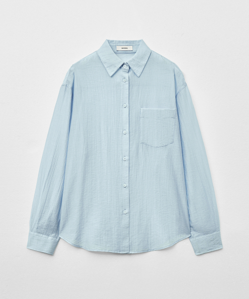 MONGDOL(モンドル)の「テンセルシースルールーズフィットシャツスカイブルーMDSH019SKYBLUE(シャツ/ブラウス・レディース・その他・F)」の6枚目の写真