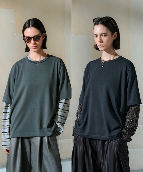 soerte（ソエルテ）の「【26SS】【2点セット】Utility Shield Tee - Regular Fit 2Pack / ユーティリティパックTシャツ（レギュラーフィット）（Tシャツ/カットソー・メンズ・チャコールグレー/ネイビー/ライトグリーン/ホワイト/アッシュグレー・3/2/1）」の2枚目の写真