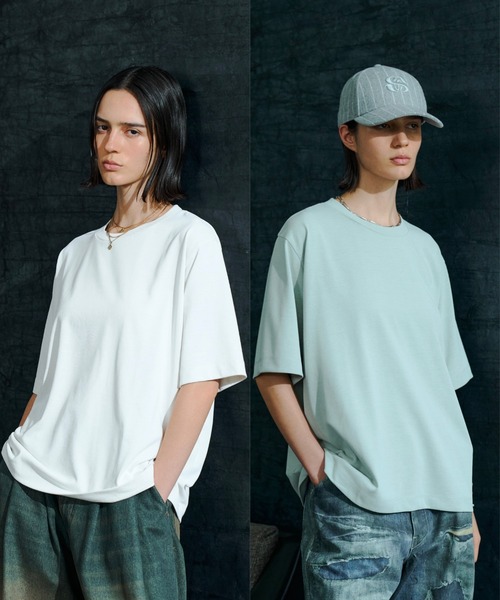 soerte（ソエルテ）の「【26SS】【2点セット】Utility Shield Tee - Regular Fit 2Pack / ユーティリティパックTシャツ（レギュラーフィット）（Tシャツ/カットソー・メンズ・チャコールグレー/ネイビー/ライトグリーン/ホワイト/アッシュグレー・3/2/1）」の3枚目の写真