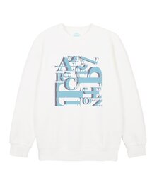 オーバーラッピングレタリングルーズフィットスウェット_ホワイト
