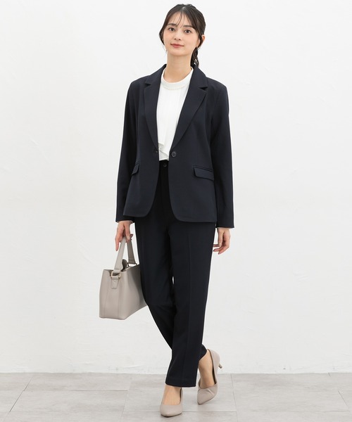 Honeys(ハニーズ)の「【ストレッチ・ウォッシャブル・イージーケア】センタープレスパンツ(股下63cm)(スラックス・レディース・ライトグレー系2/ダークベージュ/ネイビー/ライトグレー系1/ブラック・L/LL/M/S/3L)」の12枚目の写真