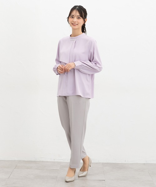 Honeys(ハニーズ)の「【ストレッチ・ウォッシャブル・イージーケア】センタープレスパンツ(股下63cm)(スラックス・レディース・ライトグレー系2/ダークベージュ/ネイビー/ライトグレー系1/ブラック・L/LL/M/S/3L)」の19枚目の写真