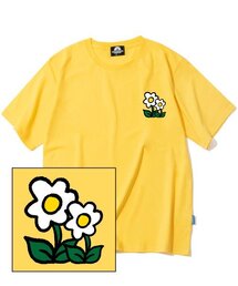 ダブルフラワーロゴTシャツ - イエロー