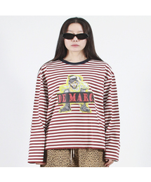 STREET BOY STRIPE LOOSE FIT LONG SLEEVE - Burgundy