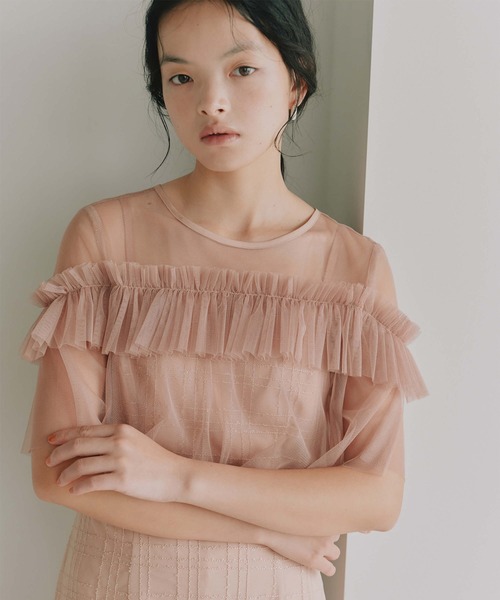 kaene（カエン）の「フリルチュールドッキングドレス【結婚式 二次会 同窓会 成人式 パーティードレス】（ドレス・レディース・サーモンピンク/ブラック・M/S）」の16枚目の写真