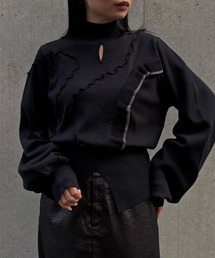 【&g'aime 】メロー×ラッフルMIXニット Lettuce-Edge Ruffle Mix Knit