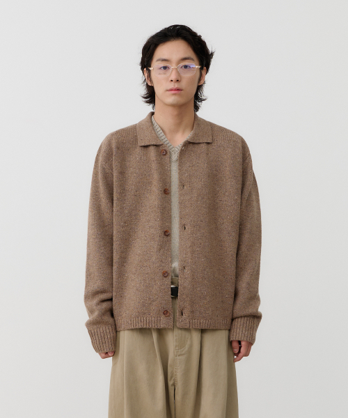NOUN(ノウン)の「nep yarn collar cardigan (beige)(カーディガン/ボレロ・メンズ・その他・1/2)」の5枚目の写真