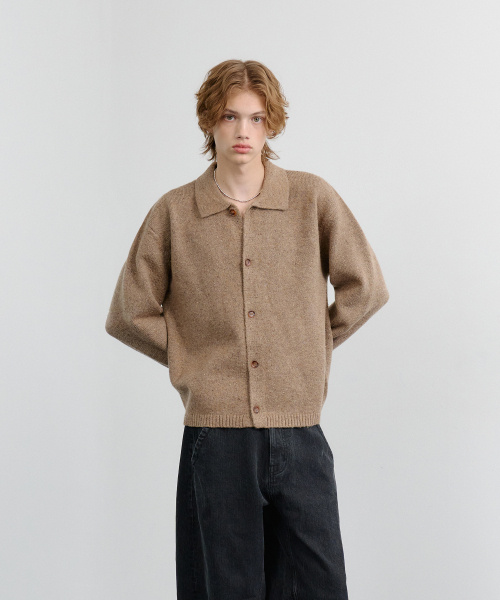 NOUN(ノウン)の「nep yarn collar cardigan (beige)(カーディガン/ボレロ・メンズ・その他・1/2)」の7枚目の写真