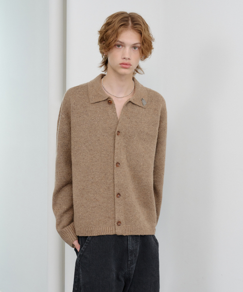 NOUN(ノウン)の「nep yarn collar cardigan (beige)(カーディガン/ボレロ・メンズ・その他・1/2)」の2枚目の写真