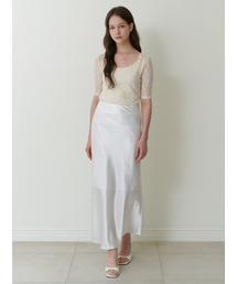 satin mermaid skirt - white