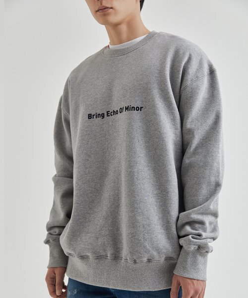 BEOM（ボム）の「EX オーバーサイズ 裏起毛 ドリッピング スウェットシャツ/グレー（スウェット・メンズ・その他・LARGE/MEDIUM/SMALL）」の2枚目の写真