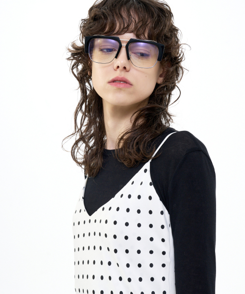 B QUIET(ビークワイエット)の「MAXI SATIN SLIP DRESS DOT_IVORY BLACK(ワンピース・レディース・その他・MEDIUM/SMALL)」の6枚目の写真