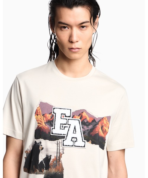 エンポリオ アルマーニ】Apres Tシャツ ジャージー マウンテンプリント