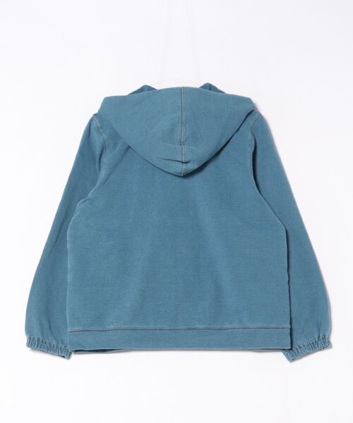 SUPER HAKKA（スーパーハッカ）の「コットンストレッチインレイデニム　フラワーボーラー刺繍フーディ／パーカ（パーカー・レディース・ネイビー/ブルー・FREE）」の3枚目の写真