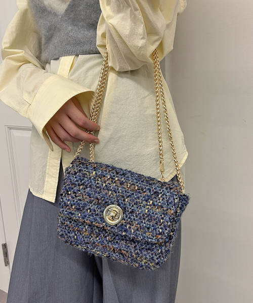 Kassiopea（カシオペア）の「kassiopea/カシオペア ツィードショルダーバッグ URIEL（ショルダーバッグ・レディース・グリーン/ブルー・FREE）」の2枚目の写真