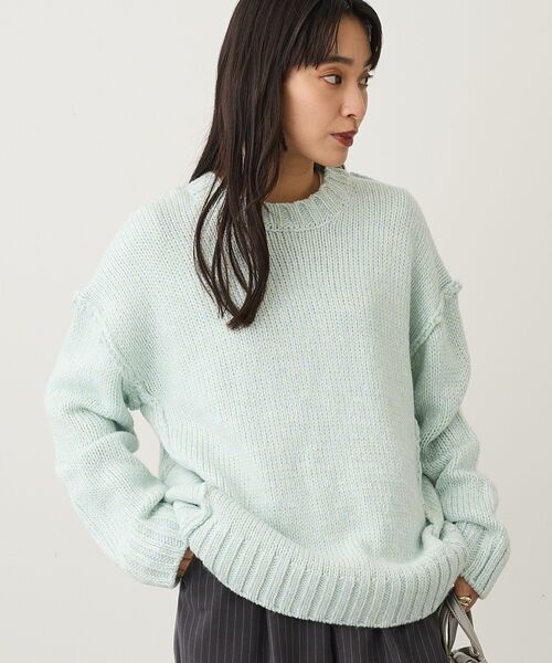CRAFT STANDARD BOUTIQUE(クラフトスタンダードブティック)の「アウトリンキングミックスニットプルオーバー<ホームケア可能>(ニット/セーター・レディース・グレー/ライトブルー・FREE)」の8枚目の写真