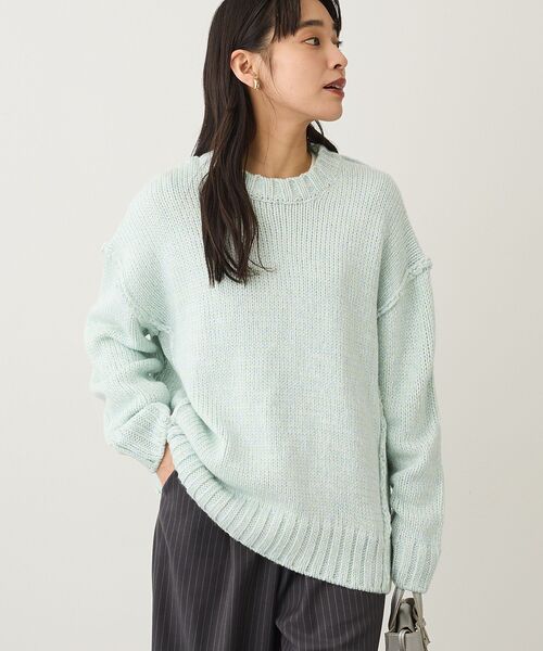 CRAFT STANDARD BOUTIQUE(クラフトスタンダードブティック)の「アウトリンキングミックスニットプルオーバー<ホームケア可能>(ニット/セーター・レディース・グレー/ライトブルー・FREE)」の9枚目の写真