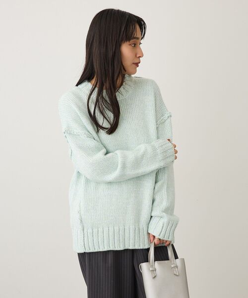 CRAFT STANDARD BOUTIQUE(クラフトスタンダードブティック)の「アウトリンキングミックスニットプルオーバー<ホームケア可能>(ニット/セーター・レディース・グレー/ライトブルー・FREE)」の11枚目の写真