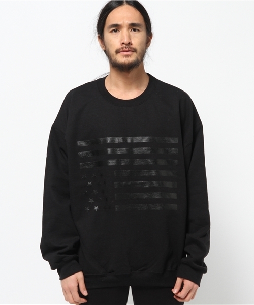 Re Youth（リユース）の「GD クルースウェット " STARS AND STRIPES "（スウェット・メンズ・ブラック×ブラック/ブラック×ホワイト/グレー/ホワイト×ブラック/ホワイト×ホワイト・LARGE/MEDIUM/X-LARGE/SMALL）」の5枚目の写真