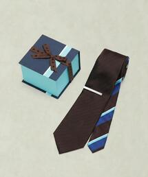 TAKEO KIKUCHI（タケオキクチ）の「【BOXセット】ベーシック メランジ ネクタイ＆タイバー（ネクタイ）」