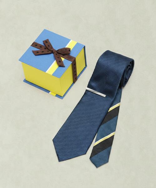 TAKEO KIKUCHI（タケオキクチ）の「【BOXセット】ベーシック メランジ ネクタイ＆タイバー（ネクタイ・メンズ・ピンク系その他/ネイビー/ライトグリーン/グリーン/ダークブラウン・00）」の3枚目の写真