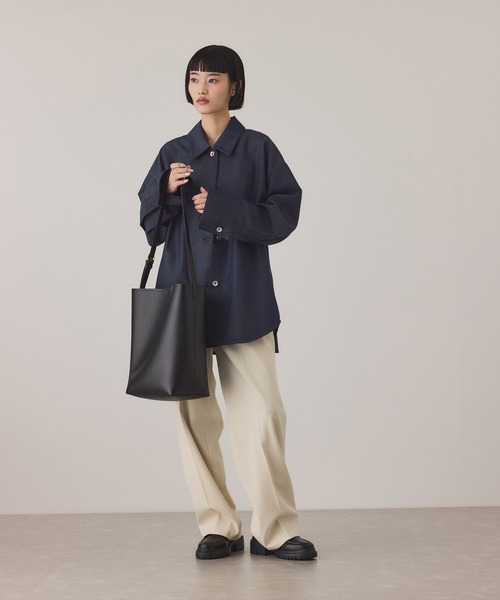 ADAM ET ROPE'（アダムエロペ）の「センタープレスストレートパンツ/UVカット（スラックス・レディース・ベージュ/ネイビー・34/38/36）」の5枚目の写真