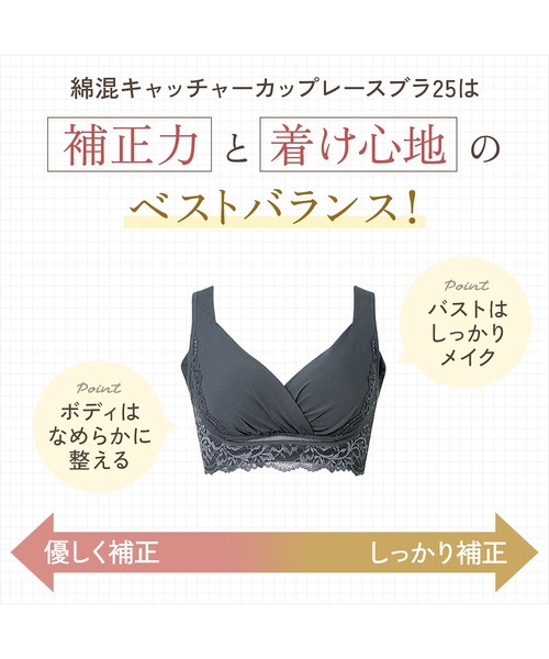 BRADELIS NEWYORK（ブラデリスニューヨーク）の「綿混キャッチャーカップレースブラ25 ブラデリス 補正下着 補整 ブラレット（ブラジャー・レディース・ブラック/レッド/ピンクベージュ/グレイッシュベージュ/ダークグレー/ベージュ・3L/LL/L/M/5L/4L/S）」の22枚目の写真