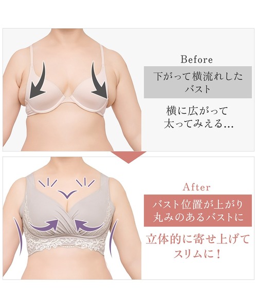 BRADELIS NEWYORK（ブラデリスニューヨーク）の「綿混キャッチャーカップレースブラ25 ブラデリス 補正下着 補整 ブラレット（ブラジャー・レディース・ブラック/レッド/ピンクベージュ/グレイッシュベージュ/ダークグレー/ベージュ・3L/LL/L/M/5L/4L/S）」の20枚目の写真