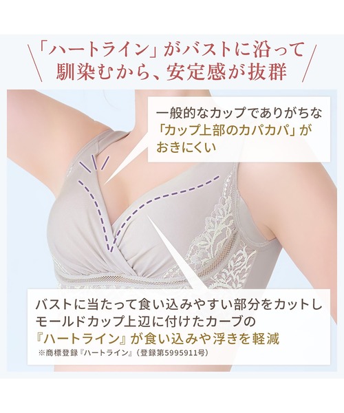 BRADELIS NEWYORK（ブラデリスニューヨーク）の「綿混キャッチャーカップレースブラ25 ブラデリス 補正下着 補整 ブラレット（ブラジャー・レディース・ブラック/レッド/ピンクベージュ/グレイッシュベージュ/ダークグレー/ベージュ・3L/LL/L/M/5L/4L/S）」の14枚目の写真