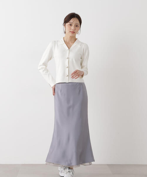PROPORTION BODY DRESSING（プロポーションボディドレッシング）の「ナローサテンスカート / 1216120104（スカート・レディース・パープル/グレー/オフホワイト・SMALL/MEDIUM）」の9枚目の写真