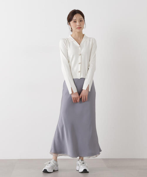 PROPORTION BODY DRESSING（プロポーションボディドレッシング）の「ナローサテンスカート / 1216120104（スカート・レディース・パープル/グレー/オフホワイト・SMALL/MEDIUM）」の10枚目の写真