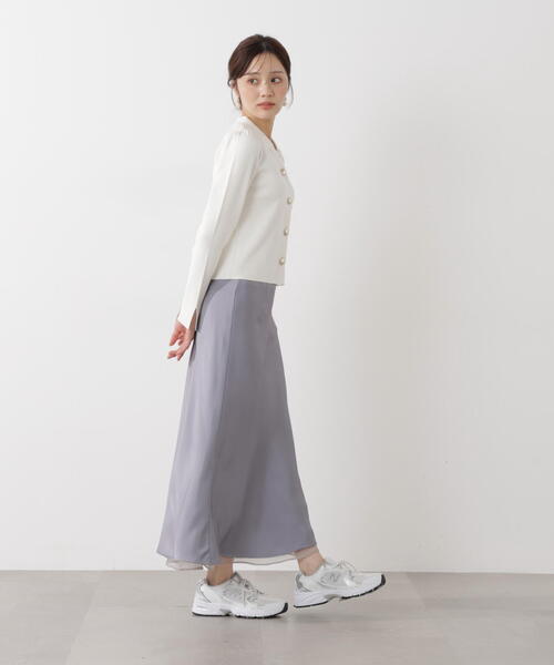 PROPORTION BODY DRESSING（プロポーションボディドレッシング）の「ナローサテンスカート / 1216120104（スカート・レディース・パープル/グレー/オフホワイト・SMALL/MEDIUM）」の11枚目の写真