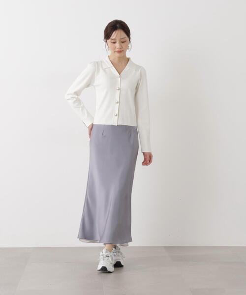 PROPORTION BODY DRESSING（プロポーションボディドレッシング）の「ナローサテンスカート / 1216120104（スカート・レディース・パープル/グレー/オフホワイト・SMALL/MEDIUM）」の12枚目の写真