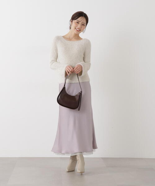 PROPORTION BODY DRESSING（プロポーションボディドレッシング）の「ナローサテンスカート / 1216120104（スカート・レディース・パープル/グレー/オフホワイト・SMALL/MEDIUM）」の7枚目の写真