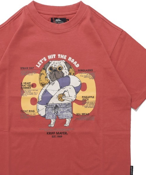 KRIFF MAYER Kid's Collection(クリフメイヤーキッズコレクション)の「【綿100%】パグ89 T(Tシャツ/カットソー・キッズ・レッド/ミント/チャコール/イエロー/オフホワイト/ネイビー・140/150/130/120/170/160)」の6枚目の写真